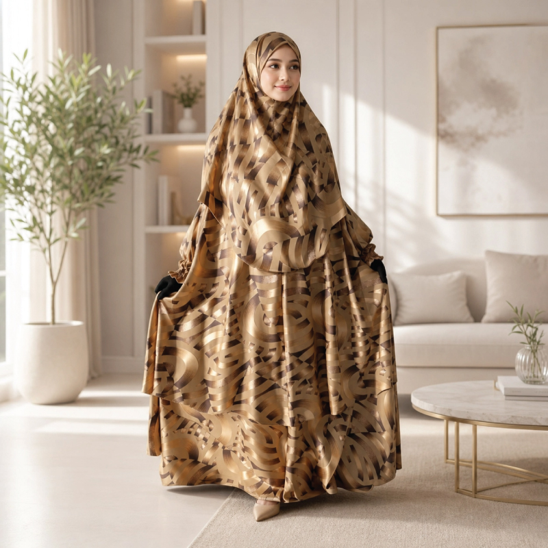 Cherry Georgette Fabric Khimar Skart Set CG134